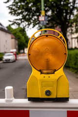 Gelbe Baustellen Warnleuchte