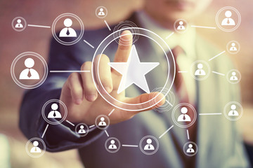 Business group key rating increase web icon