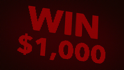 Winning 1000 USD Jackpot Retro Gambling Machine Display