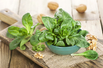 Knackig frischer Feldsalat mit Walnüssen