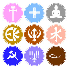 Sticker Style Vintage Religious Symbols