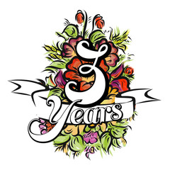 3 Years Greeting Card Design