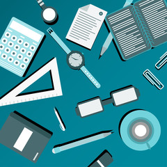 office supplies business with shadow for your design