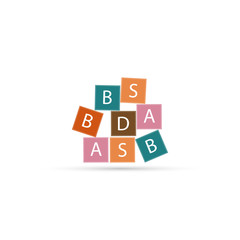 alphabet cubes with letters A,B,C,D