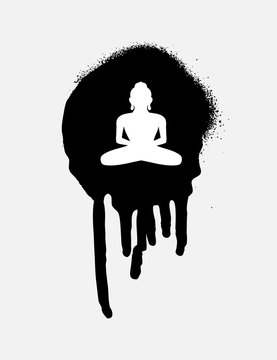 Grunge Retro Buddhist Symbol