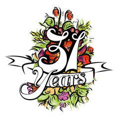 31 Years Greeting Card Design