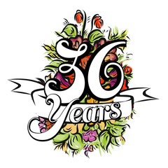 36 Years Greeting Card Design