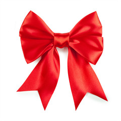 Red bow and ribbon isolated on white - 111667141