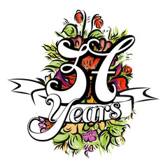 Obraz premium 37 Years Greeting Card Design