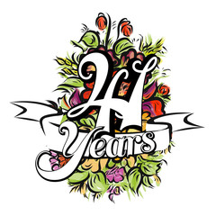 41 Years Greeting Card Design