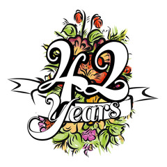 42 Years Greeting Card Design