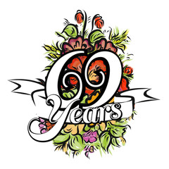 69 Years Greeting Card Design
