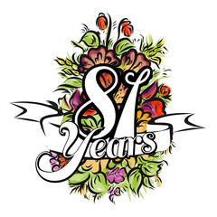81 Years Greeting Card Design