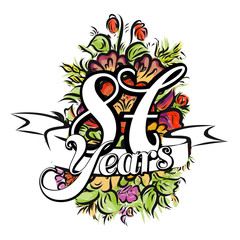 87 Years Greeting Card Design
