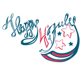 Happy 4th of July Lettering