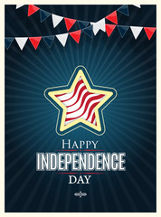 Fototapeta na wymiar Independence day American signs with flag stripes, vector illustration
