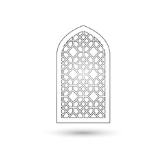 Ramadan Kareem Mosque window for islamic. Vector illustration.