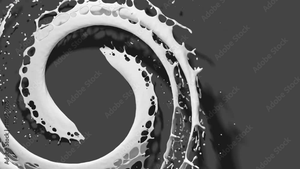 Poster 3d rendering background with circular splashes forms