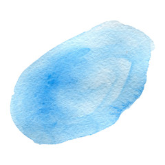 Watercolor blue Background isolated on white