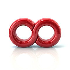 3d illustration of red infinity symbol icon