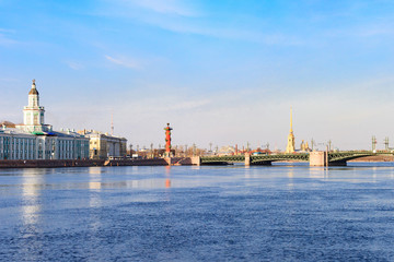 Fototapeta na wymiar view of the embankment the city Sankt-Peterburg in summer day