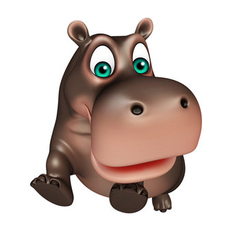 jumping Hippo cartoon character