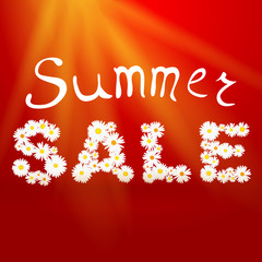Summer sale message with flowers