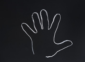 Hand drawn on a blackboard