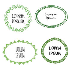 Set of hand drawn doodle frames.