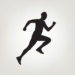 Fototapeta na wymiar runner silhouette . Isolated on grey background
