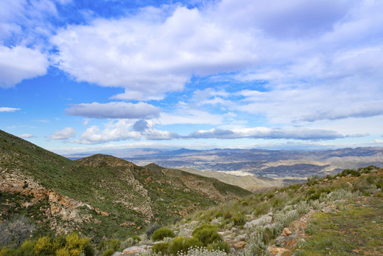 View from La Carrasca towards Sorbas, Almeria Province, Andalusia, Spain