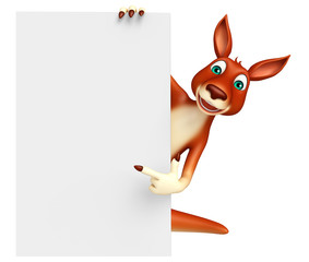 Kangaroo cartoon character  with  board