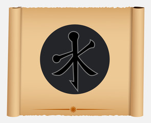 Confucianism Symbol on Parchment Banner