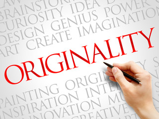 Originality word cloud, business concept