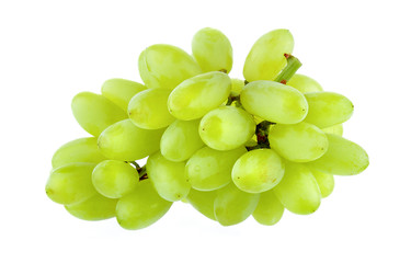 Fresh green grapes. Isolated on white