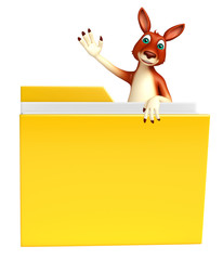 Obraz premium fun Kangaroo cartoon character with folder