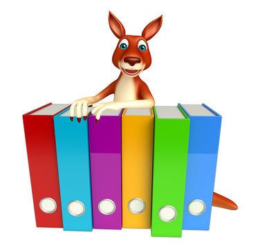 Kangaroo cartoon character with files