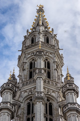 Fototapeta na wymiar Town Hall (Hotel de Ville) on Grand Place. Brussels, Belgium.