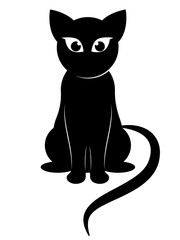 Silhouette of a black cat