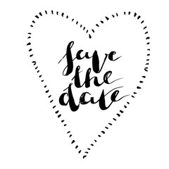 Save the date. Brush hand lettering quote.