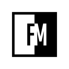 Fototapeta premium initial square half logo