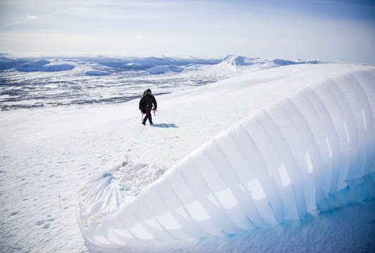 Paragliding in the north of Sweden.
