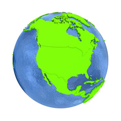 North America on green Earth
