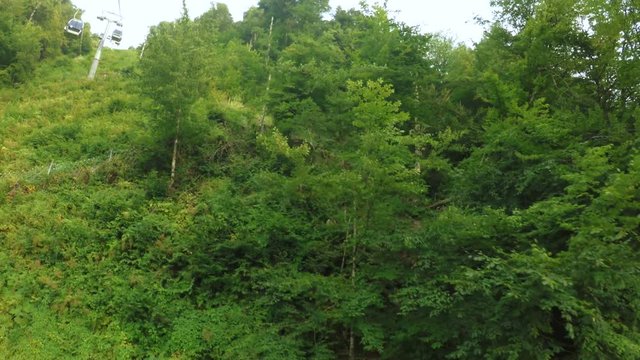 Lifts in mountains in summer