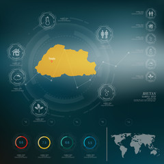 BHUTAN map infographic