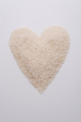 Jasmin rice in heart shape