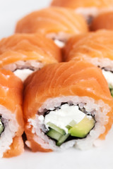 Tasty sushi on plate