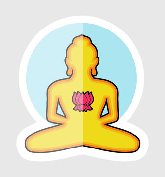 Spiritual Buddha Shape with Lotus
