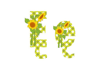 litera ę, lato, słoneczniki © felicytka