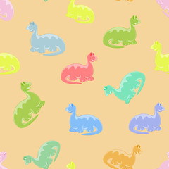 Dino colored seamless background